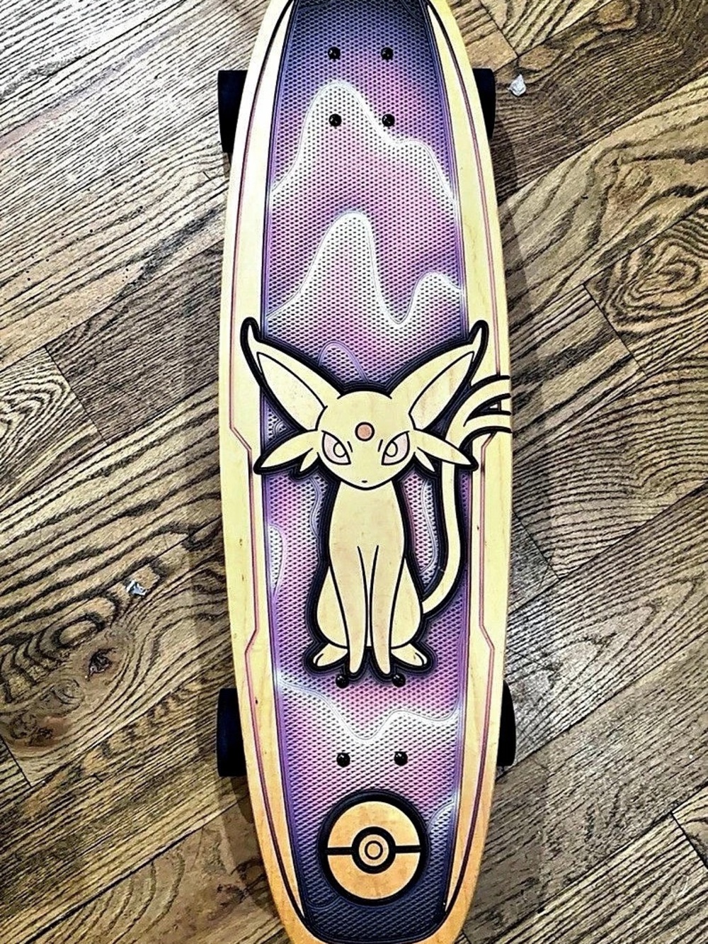 Bear Walker Pokémon Center x Bear Walker Espeon Skateboard Tan & Black